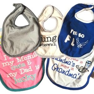 5 NEW Infant Bibs Bundle - Little Teez